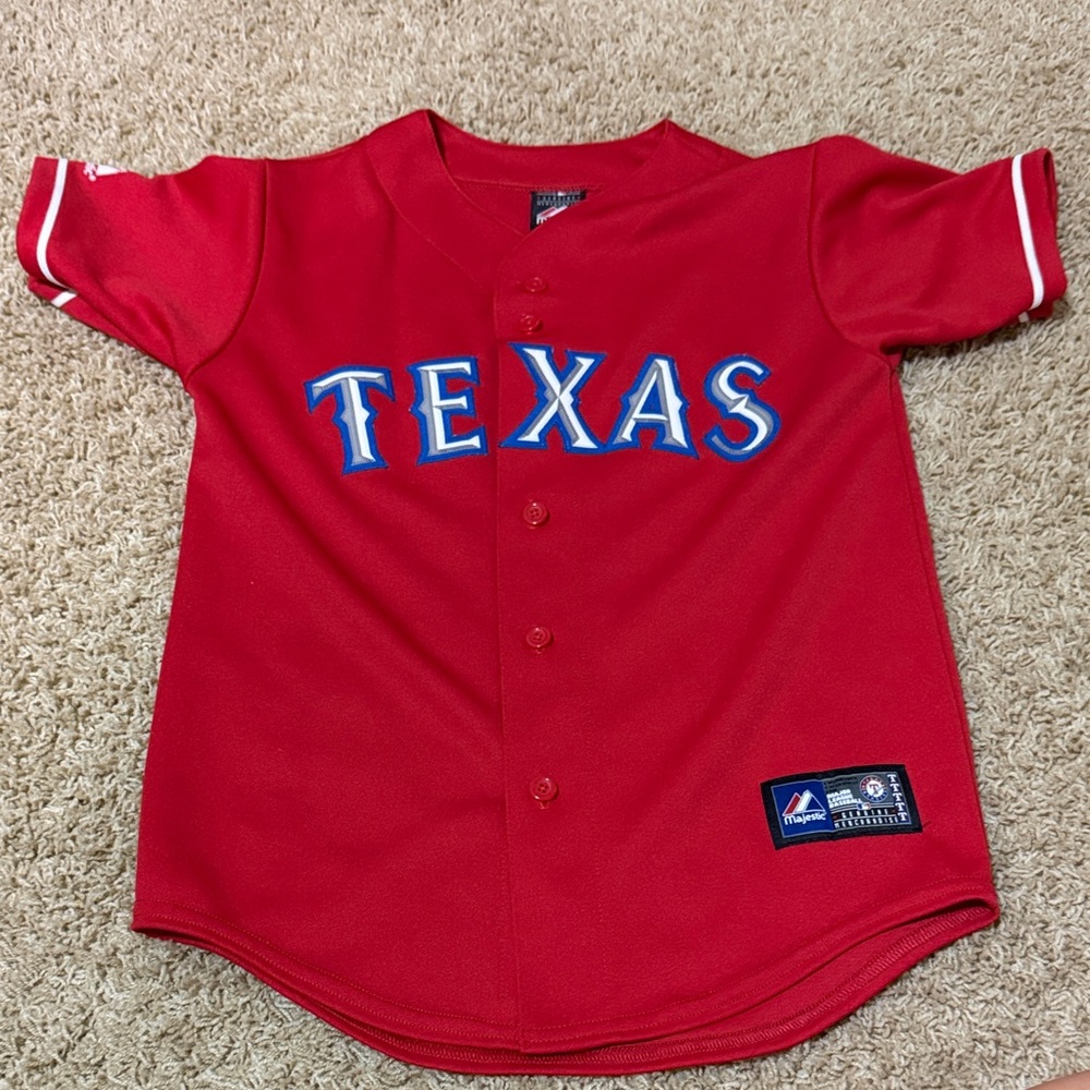 Majestic Red Texas Rangers Kids Jersey